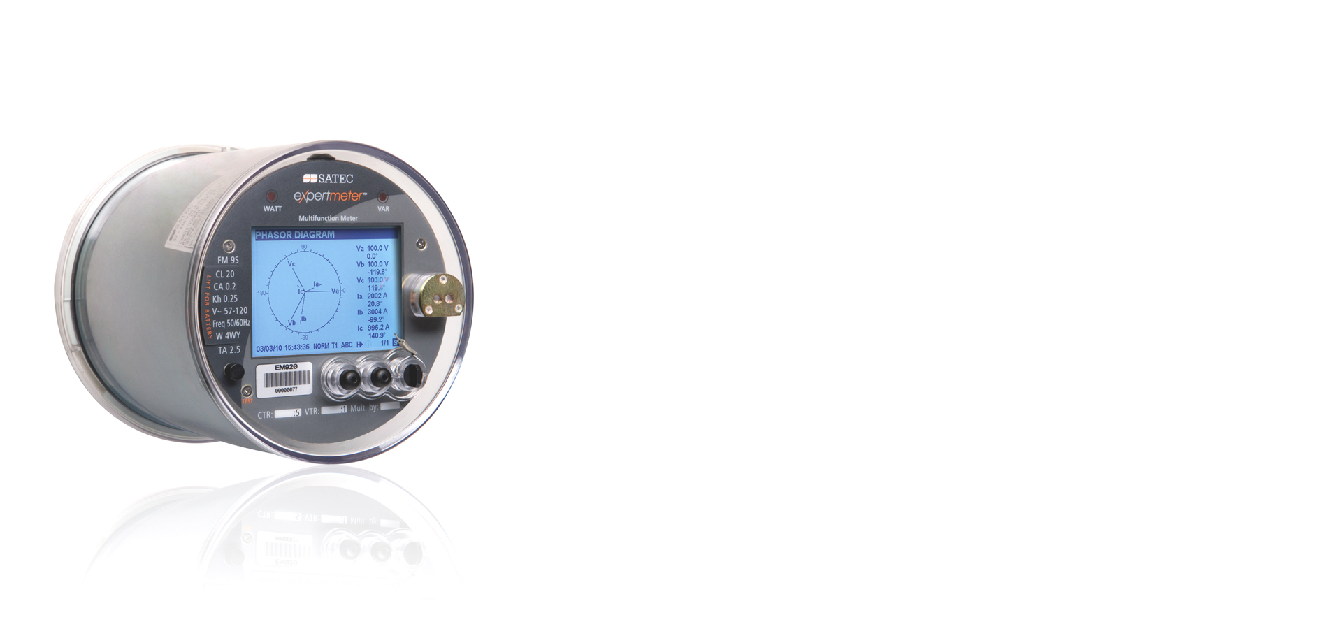  The SATEC Model EM920 eXpertmeter is an advanced energy analyzer in a socket meter with precise measurement and expansion capabilities.