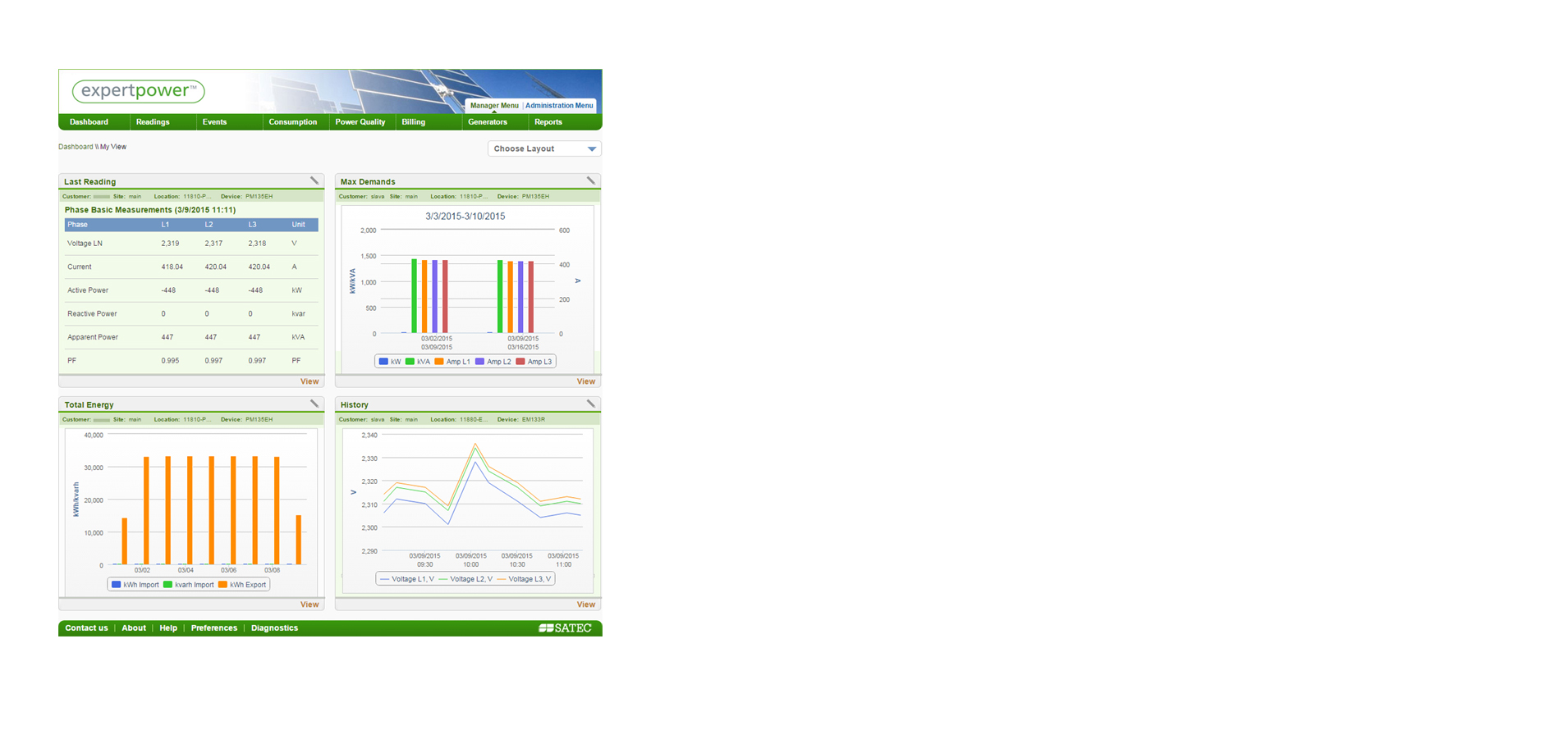 ExpertPower software solution provides comprehensive energy management, billing, demand response, Power Quality analysis and generator control.